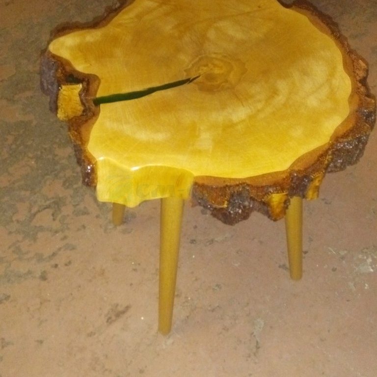 Табурет "Эко" большой (из пила дерева) с заливкой